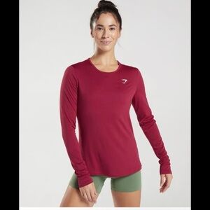 Gymshark Red Long Sleeve Women's Top